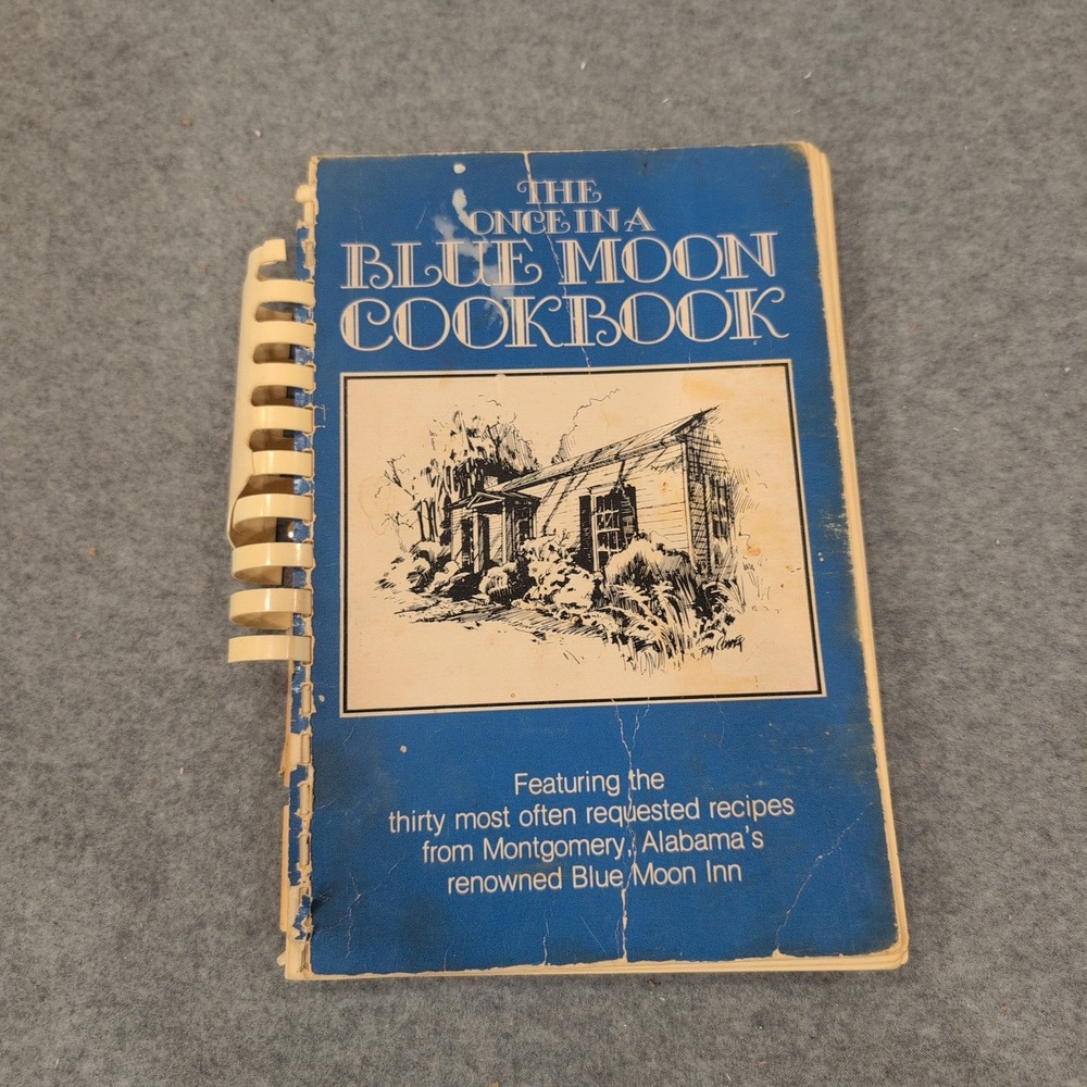 Signed The Once in a Blue Moon Cookbook Montgomery Alabama Blue Moon Inn 1979 - Picture 1 of 4